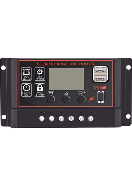 30A Solar Şarj Regülatörü Güneş Paneli Denetleyicisi 12V 24V LCD Ekran USB Bağlantı Noktalı Güneş Paneli Pil Regülatörü (Yurt Dışından)