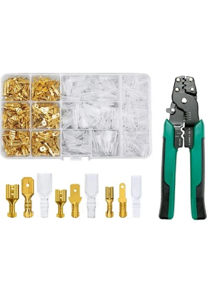 900 Adet Sıkma Terminali U/o Şekilli Ekleme Sonlandırma 2.8/4.8/6.3mm Tel Konnektörü Kablo Sonlandırma Pensesi (Yurt Dışından)