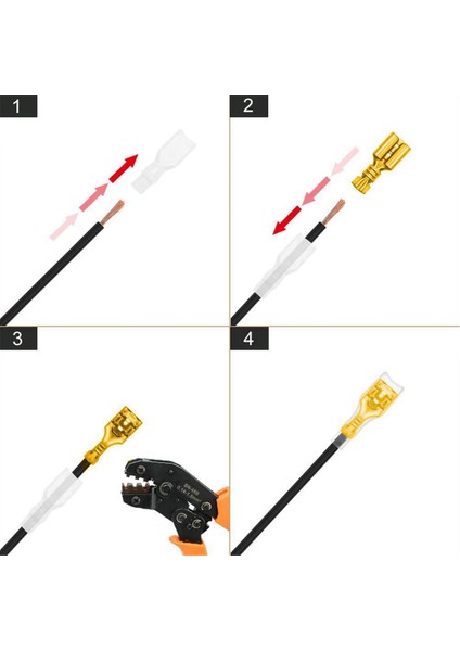 900 Adet Sıkma Terminali U/o Şekilli Ekleme Sonlandırma 2.8/4.8/6.3mm Tel Konnektörü Kablo Sonlandırma Pensesi (Yurt Dışından) indirimleri