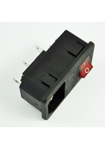 Sodıal(R) Girişli Erkek Sigorta Anahtarlı Priz 10A 250V 3 Pin IEC320 C14 (Yurt Dışından)