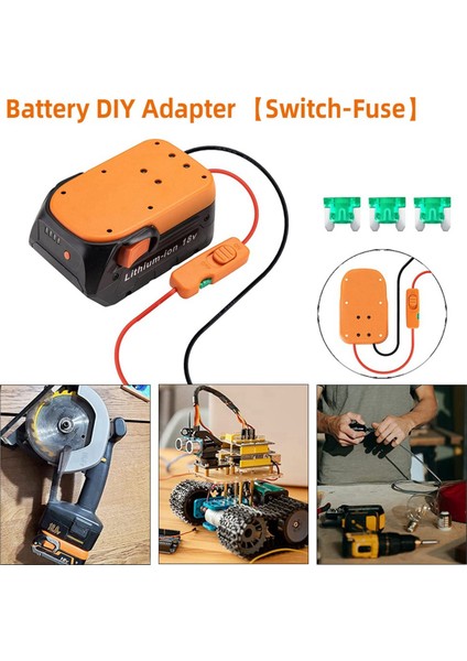 Ridgid Için Aeg 18V Akü Için Akü Adaptörü Anahtar Sigortalar ve Kablo Terminalleri Elektrikli Alet Akü Dönüştürücü Kiti (Yurt Dışından)