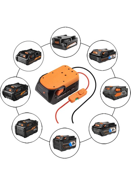Ridgid Için Aeg 18V Akü Için Akü Adaptörü Anahtar Sigortalar ve Kablo Terminalleri Elektrikli Alet Akü Dönüştürücü Kiti (Yurt Dışından)
