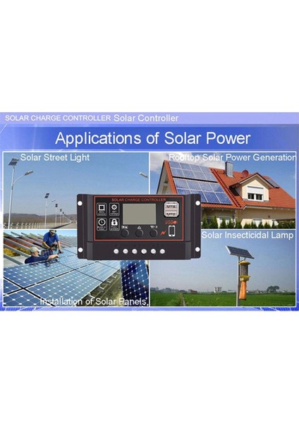 30A Solar Şarj Regülatörü Güneş Paneli Denetleyicisi 12V 24V LCD Ekran USB Bağlantı Noktalı Güneş Paneli Pil Regülatörü (Yurt Dışından)