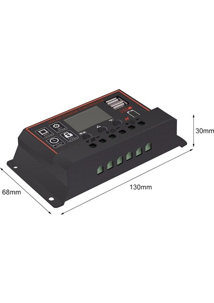 30A Solar Şarj Regülatörü Güneş Paneli Denetleyicisi 12V 24V LCD Ekran USB Bağlantı Noktalı Güneş Paneli Pil Regülatörü (Yurt Dışından)