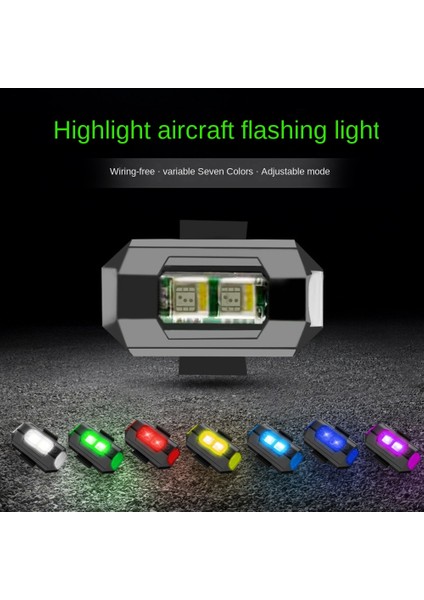 4 Adet 7 Renk Drone Çakarlı Lamba USB LED Anti-Çarpışma Bisiklet Kuyruk Drone Gece Sinek Mini Sinyal Yanıp Sönen Uyarı Işığı (Yurt Dışından)