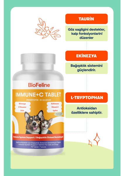Immune+C Tablet ( Kedi ve Köpekler Için Desteği)