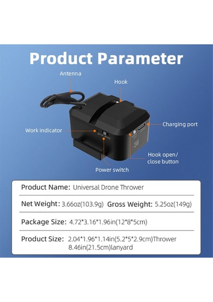 Djı Mini 4 Pro/3 Pro/aır3/avata2 Drone Balıkçılık Yemi Düğün Yüzüğü Hediye Teslim Hayat Kurtarma Airdropper Için Airdrop Sistemi (Yurt Dışından)