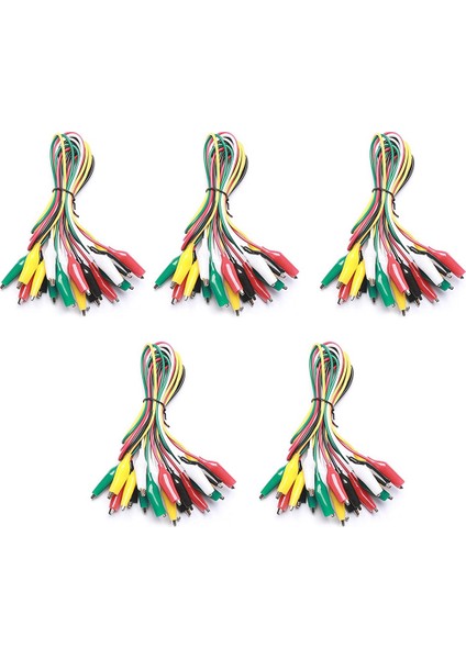 10 Parça ve 5 Renk Test Kablosu Seti ve Timsah Klipsleri, 20,5 Inç (5 Paket) (Yurt Dışından)