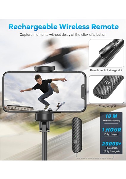 60 Inç Cep Telefonu Tripod ve Uzaktan Kumandalı Selfie Çubuğu, Cep Telefonları Için 4-7 Inç Taşınabilir Akıllı Telefon Tripod Tutucu (Yurt Dışından)