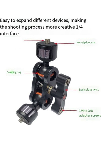 Magic Arm 1/4 Inç Evrensel Kamera Video Monitör Montaj Adaptörü Mikrofon LED Işık Tripod Için (Yurt Dışından)