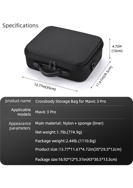 Djı 3pro Için Taşıma Çantası Omuz Taşınabilir Çanta Koruyucu Djı Mavıc 3pro Saklama Çantası (Yurt Dışından) modelleri