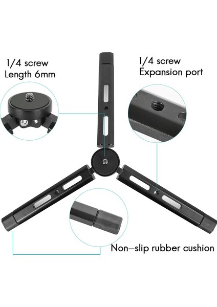Mini Tripod Alüminyum Alaşım Masaüstü Standı Tripod Zhiyum Ronin S Sc Kamera Kamera Projektör Için 1/4 Inç Vida ile (Yurt Dışından)