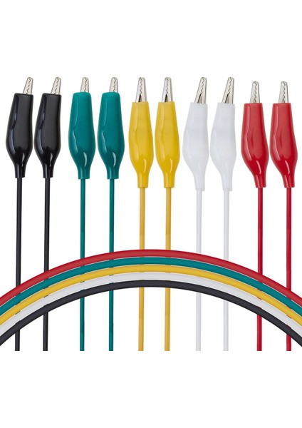 10 Parça ve 5 Renk Test Kablosu Seti ve Timsah Klipsleri, 20,5 Inç (5 Paket) (Yurt Dışından) fırsatları