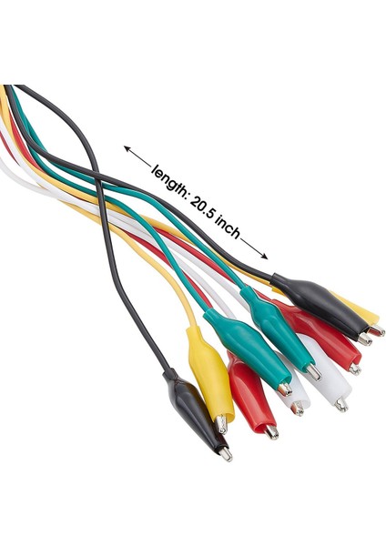 10 Parça ve 5 Renk Test Kablosu Seti ve Timsah Klipsleri, 20,5 Inç (5 Paket) (Yurt Dışından) indirimleri
