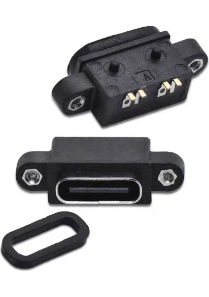 10 Adet Mikro USB Tip C 4pin Su Geçirmez Dişi USB C Soket Bağlantı Noktası Vida Deliği ile Güç Şarj Arayüzü USB Konektörü (Yurt Dışından)