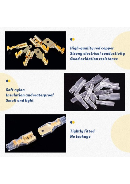 720 Parça 2.8 / 4.8 / 6.3mm Erkek ve Dişi Hızlı Sıkma Terminal Blokları Yalıtım Kılıflı Kombinasyon Kiti (Yurt Dışından) fırsatları