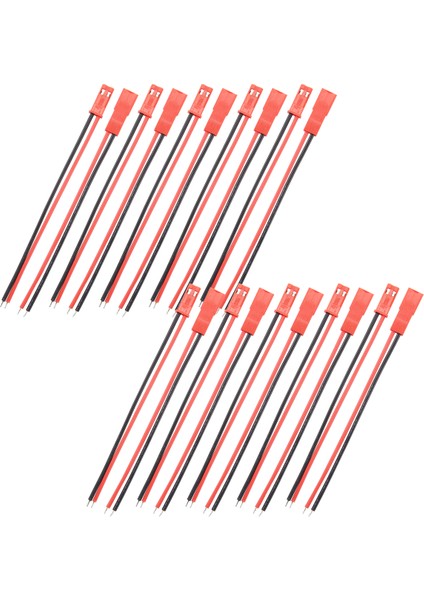 10 Çift 2 Pinli Jst Fiş Soket Konnektörü M'den F'ye 110MM Kablo Tel Kırmızı Siyah (Yurt Dışından)