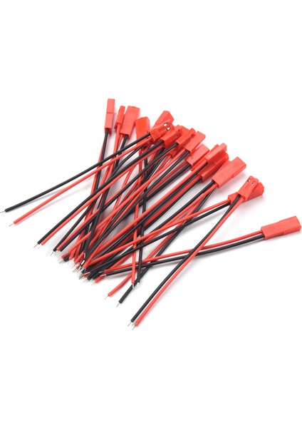 10 Çift 2 Pinli Jst Fiş Soket Konnektörü M'den F'ye 110MM Kablo Tel Kırmızı Siyah (Yurt Dışından) fiyatları