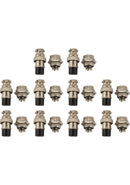 Pin Metal Erkek Dişi Panel Konektörü 16MM GX16-4 Gümüş Havacılık Fişi 10 Adet (Yurt Dışından)