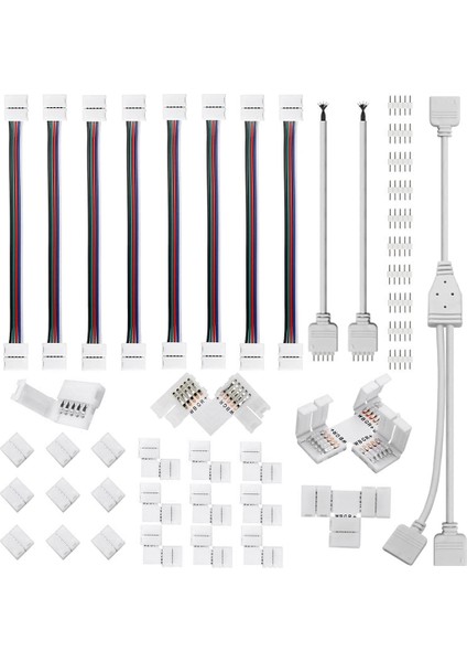 5 Pimli LED Şerit Konektör Kiti, 12MM Rgbw LED Şerit Bağlantısı Için T Şeklini Içerir 5 Pimli LED Rgbw Konektörü (Yurt Dışından)
