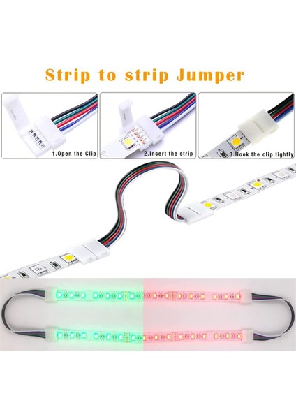 5 Pimli LED Şerit Konektör Kiti, 12MM Rgbw LED Şerit Bağlantısı Için T Şeklini Içerir 5 Pimli LED Rgbw Konektörü (Yurt Dışından)