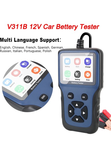 12V Akü Test Cihazı Araba Akü Şarj Cihazı Test Cihazı Analiz Cihazı Otomotiv Araba Şarjı Crıcut Yük Testi Otomatik Tanılama Aracı (Yurt Dışından) fiyatları