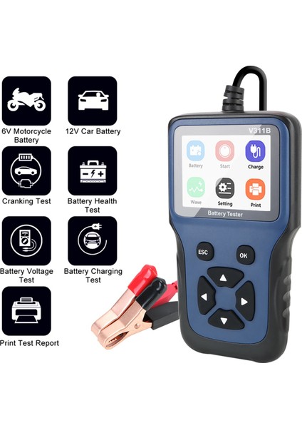 12V Akü Test Cihazı Araba Akü Şarj Cihazı Test Cihazı Analiz Cihazı Otomotiv Araba Şarjı Crıcut Yük Testi Otomatik Tanılama Aracı (Yurt Dışından) indirimleri