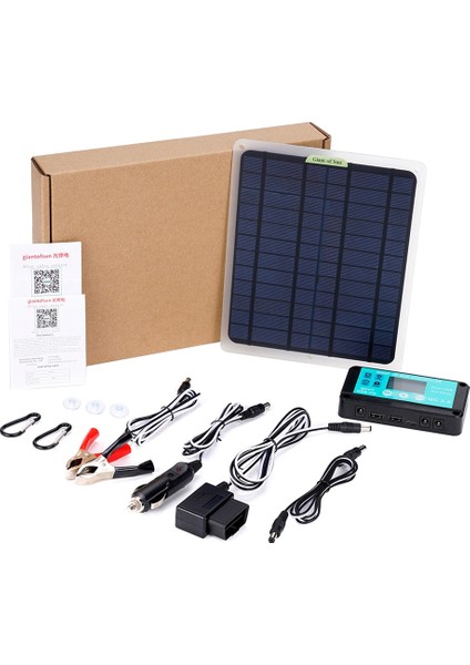 20W Güneş Paneli 12V 10A Pil Denetleyici Araba Şarjı Obd Fişi ile Araç Aküsü Için Açık Pil Kaynağı (Yurt Dışından)