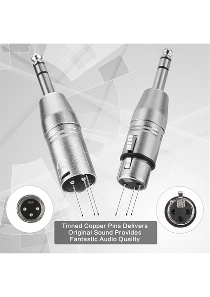 10 Paket Xlr Adaptörü, 5 Adet Erkek - Xlr Erkek Adaptörü ve 5 Adet Erkek - Xlr Dişi Adaptörü, 1/4 Inç Trs - Xlr Konnektörü (Yurt Dışından)