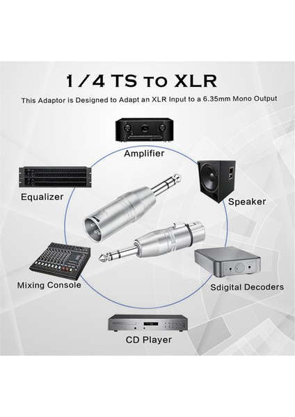 10 Paket Xlr Adaptörü, 5 Adet Erkek - Xlr Erkek Adaptörü ve 5 Adet Erkek - Xlr Dişi Adaptörü, 1/4 Inç Trs - Xlr Konnektörü (Yurt Dışından)