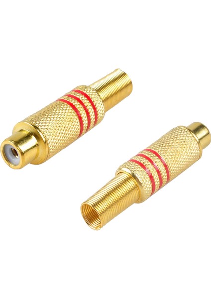 Rca Konnektör Fişi, 6'lı Paket Rca Dişi Fiş Vidaları Ses Video In-Line Jack Adaptörü Altın Kaplama Lehim Tipi, Altın (Yurt Dışından)