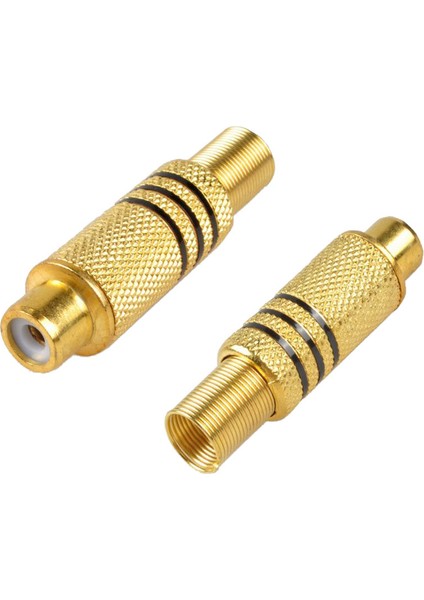 Rca Konnektör Fişi, 6'lı Paket Rca Dişi Fiş Vidaları Ses Video In-Line Jack Adaptörü Altın Kaplama Lehim Tipi, Altın (Yurt Dışından)