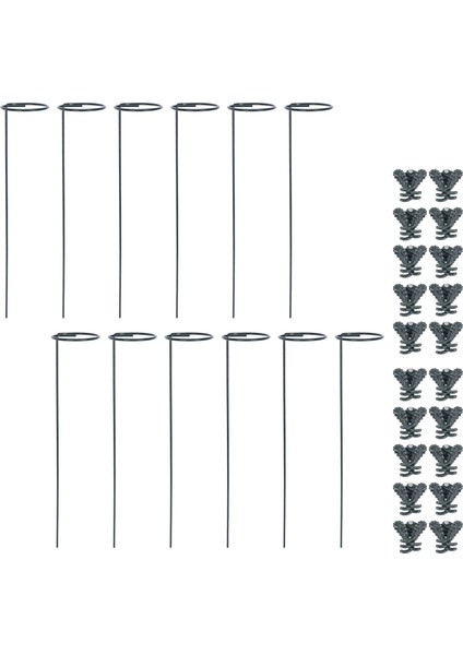 12 Adet Yeşil Bitki Destek Kazığı, 40 Cm/ 15,9 Inç Tek Saplı Bitki Desteği ve 20 Adet Yeşil Phalaenopsis Klipsi (Yurt Dışından)