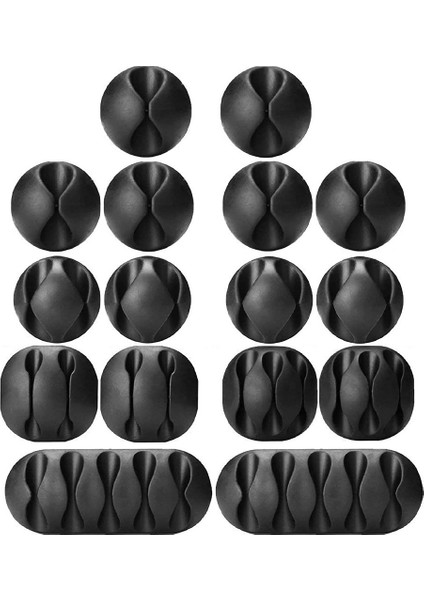 16 Paket Siyah Yapışkanlı Kablo Tutucu, Kablo Tellerini Düzenlemek Için Mükemmel Kablo Yönetimi - Ev, Ofis, Araba, Masa (Yurt Dışından)