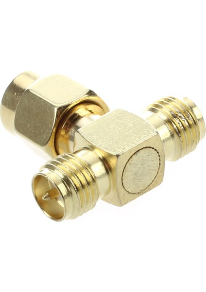 Adet Rp Sma Erkek - Iki Rp Sma Dişi Üçlü T Rf Adaptör Konnektörü 3 Yollu Splitter (Yurt Dışından)