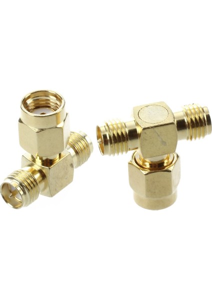 Adet Rp Sma Erkek - Iki Rp Sma Dişi Üçlü T Rf Adaptör Konnektörü 3 Yollu Splitter (Yurt Dışından)