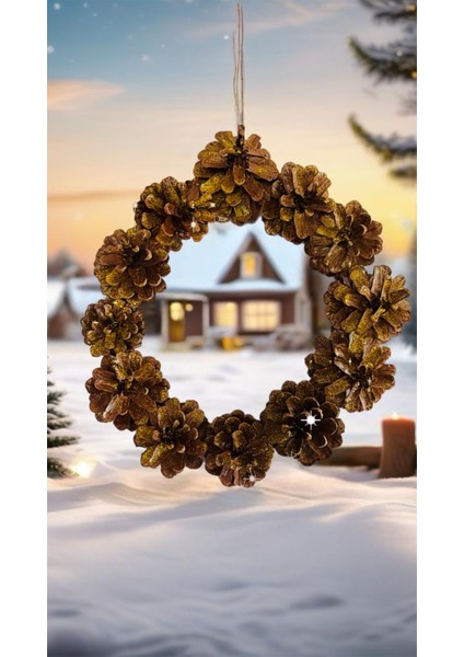 Santa Claus Simli Kozalak Dekoratif Süs