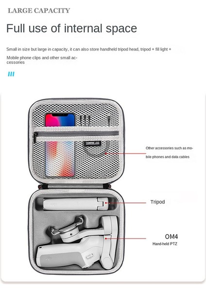 Startrc Gimbal Sabitleyici Saklama Çantası Taşıma Çantası Dji Osmo Mobile Se/om 4 Se/om 4 El Gimbal'ı ile Uyumlu (Yurt Dışından)