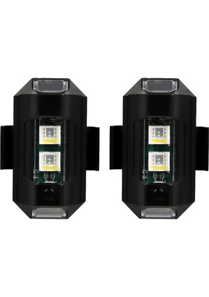 2 Adet 7 Renk Drone Strobe Işığı USB LED Çarpışma Önleyici Bisiklet Kuyruğu Drone Gece Uçuşu Mini Sinyal Yanıp Sönen Uyarı Işığı (Yurt Dışından)