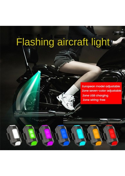 2 Adet 7 Renk Drone Strobe Işığı USB LED Çarpışma Önleyici Bisiklet Kuyruğu Drone Gece Uçuşu Mini Sinyal Yanıp Sönen Uyarı Işığı (Yurt Dışından)