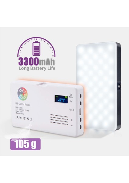 2500K-9000K LED Rgb Kamera Işığı Renk Çıkışı Video Işığı Kiti Kısılabilir Panel Işığı Şarj Edilebilir LED Işık Beyaz (Yurt Dışından) fiyatları