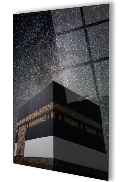 Modern Siyah Temalı Kabe Cam Tablo fiyatları