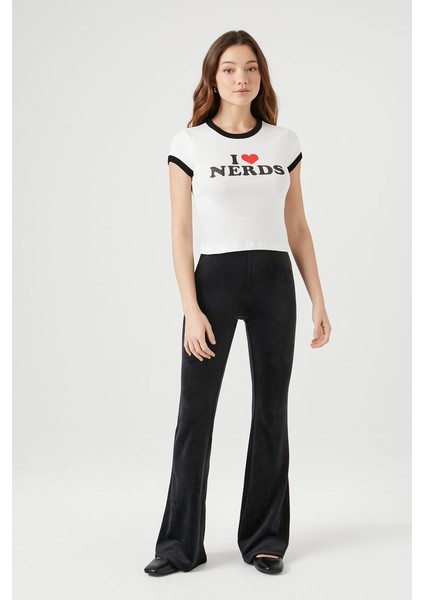 I Love Nerds Baskılı Baby Tee Tişört