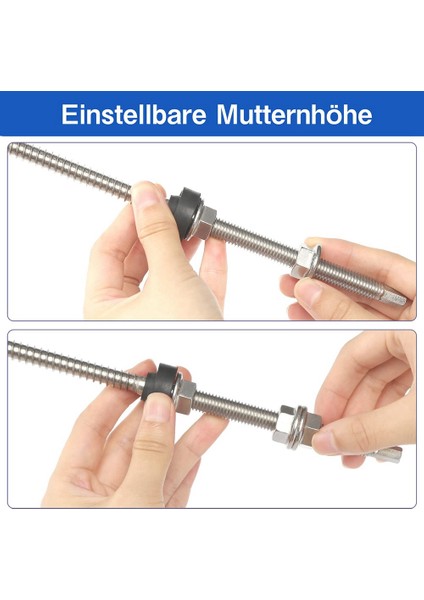 Askı Cıvataları, M10 x 250 Mm, Önceden Montajlı, V2A, Yüksekliği Ayarlanabilir, Fotovoltaik Güneş Enerjili Montaj Çatıları Için, 4'lü Set (Yurt Dışından) fiyatları