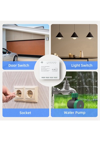 Tuya Wifi 4 Kanal Anahtar Modülü, 7-32V Rf 433 Uzaktan Kumanda Rölesi Dıy Modülü, Alexa, Google Home, Alice ile (Yurt Dışından)