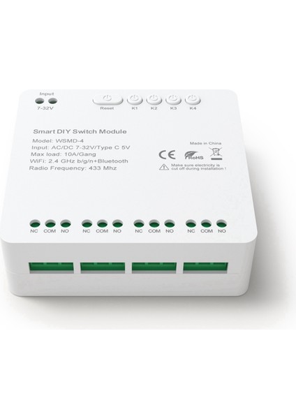 Tuya Wifi 4 Kanal Anahtar Modülü, 7-32V Rf 433 Uzaktan Kumanda Rölesi Dıy Modülü, Alexa, Google Home, Alice ile (Yurt Dışından)