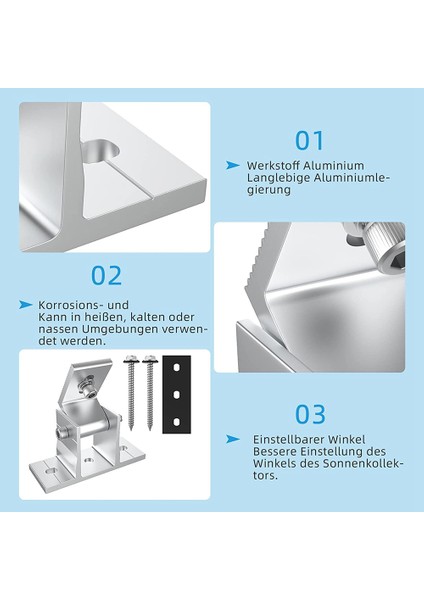 Paket Güneş Paneli Tutucuları, Çatı Kancaları, 10-60° Ekli Güneş Modülü, Güneş Paneli Için Ayarlanabilir Pv Modülü Tutucu (Yurt Dışından)