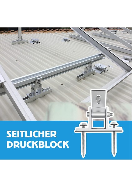 Paket Güneş Paneli Tutucuları, Çatı Kancaları, 10-60° Ekli Güneş Modülü, Güneş Paneli Için Ayarlanabilir Pv Modülü Tutucu (Yurt Dışından)