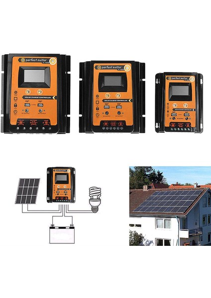 30A Mppt Pwm Solar Şarj Regülatörü 12V 24V Güneş Paneli Pil Regülatörü Çift USB Bağlantı Noktası LCD Ekran (Yurt Dışından)