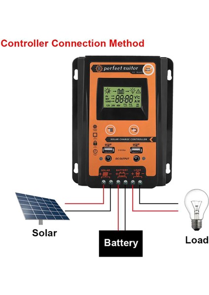30A Mppt Pwm Solar Şarj Regülatörü 12V 24V Güneş Paneli Pil Regülatörü Çift USB Bağlantı Noktası LCD Ekran (Yurt Dışından)